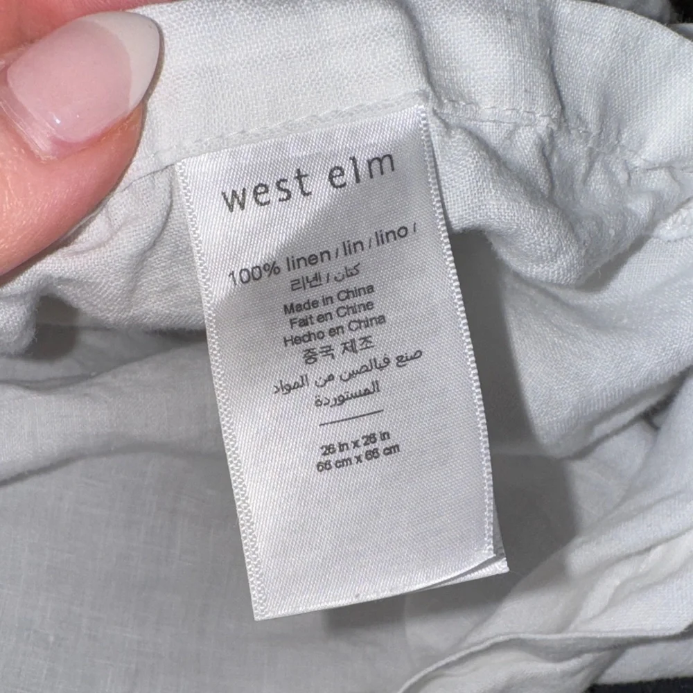 2 West Elm 100% linen 26x26 pillow cases